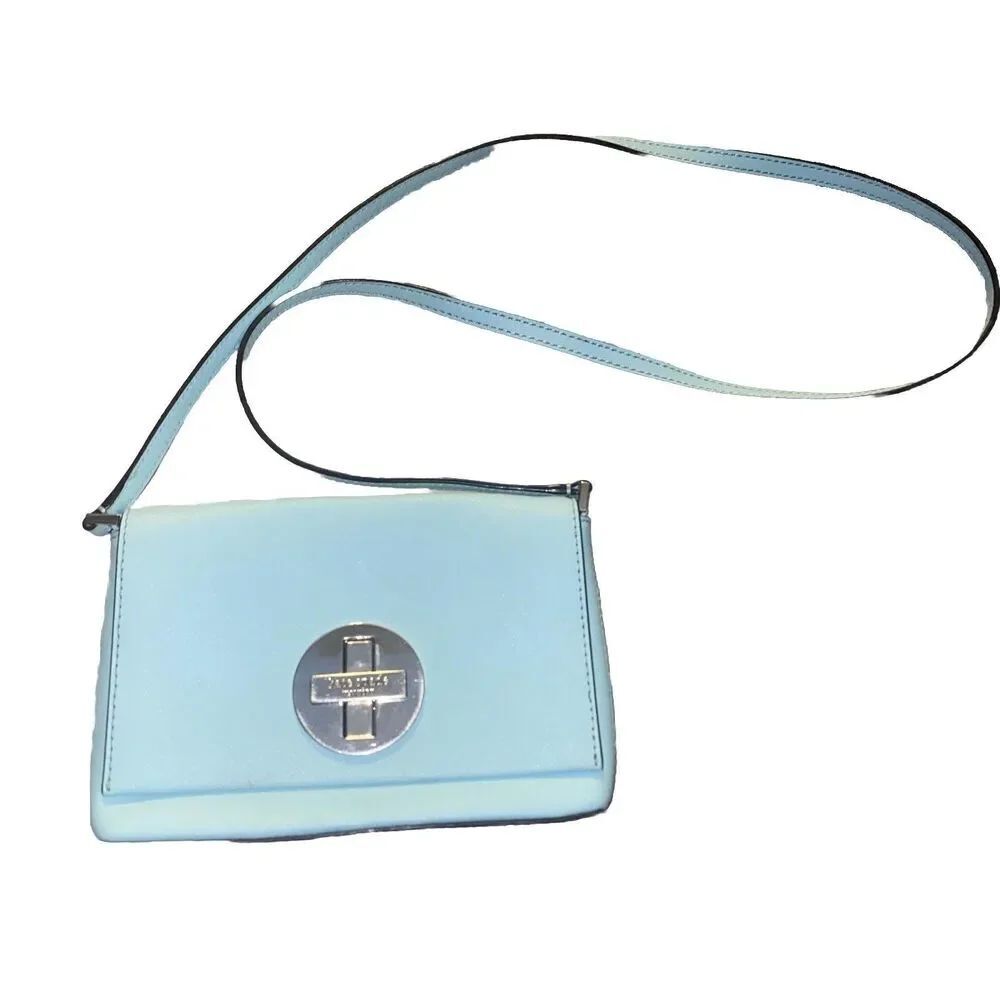 Kate Spade Newbury Lane Sally Small Crossbody Bag Light Gray Turnlock Purse - Picture 3 of 16